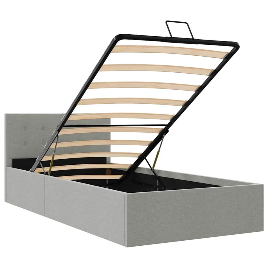 Cadre de lit à rangement hydraulique sans matelas 100x200 cm - 8