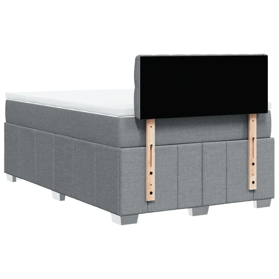 Sommier à lattes de lit avec matelas Gris clair 120x200cm Tissu - 6