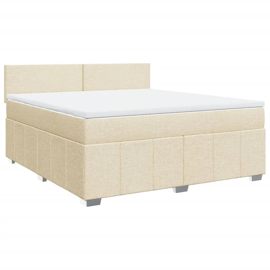 Sommier à lattes de lit avec matelas Crème 180x200 cm Tissu - 2