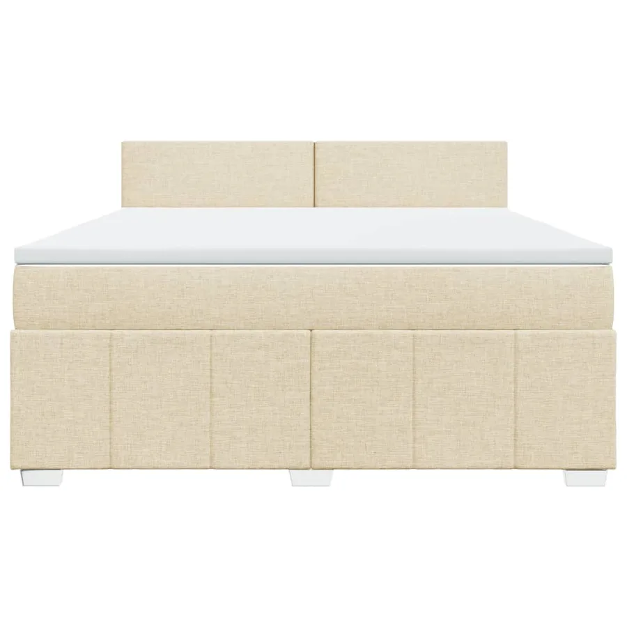 Sommier à lattes de lit avec matelas Crème 180x200 cm Tissu - 4