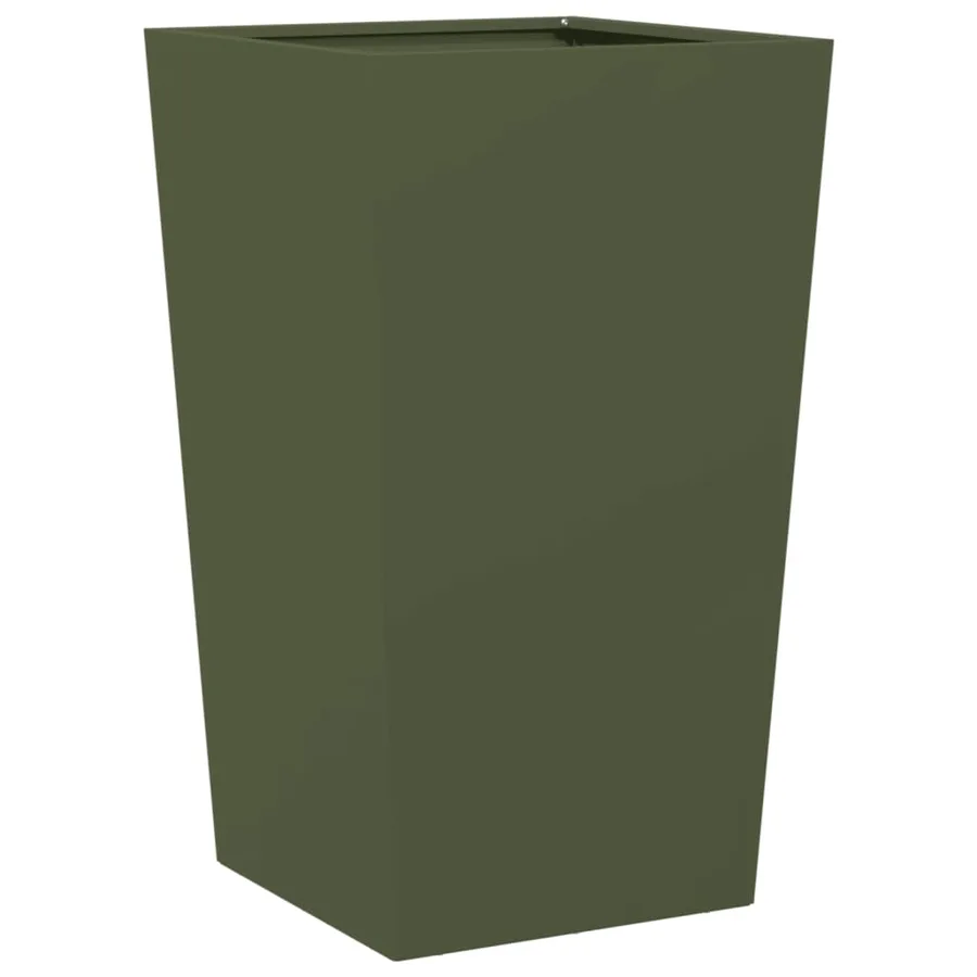 Jardinières 2 pcs vert olive 45x45x75 cm acier - 5