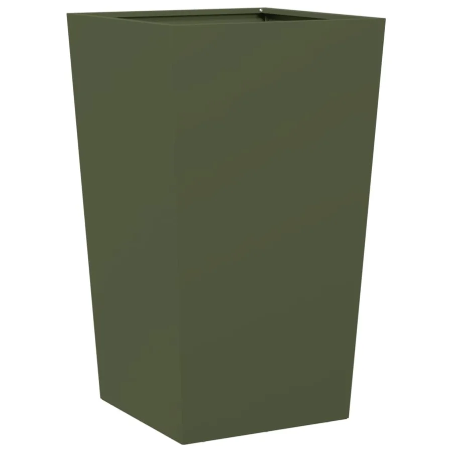 Jardinières 2 pcs vert olive 45x45x75 cm acier - 8