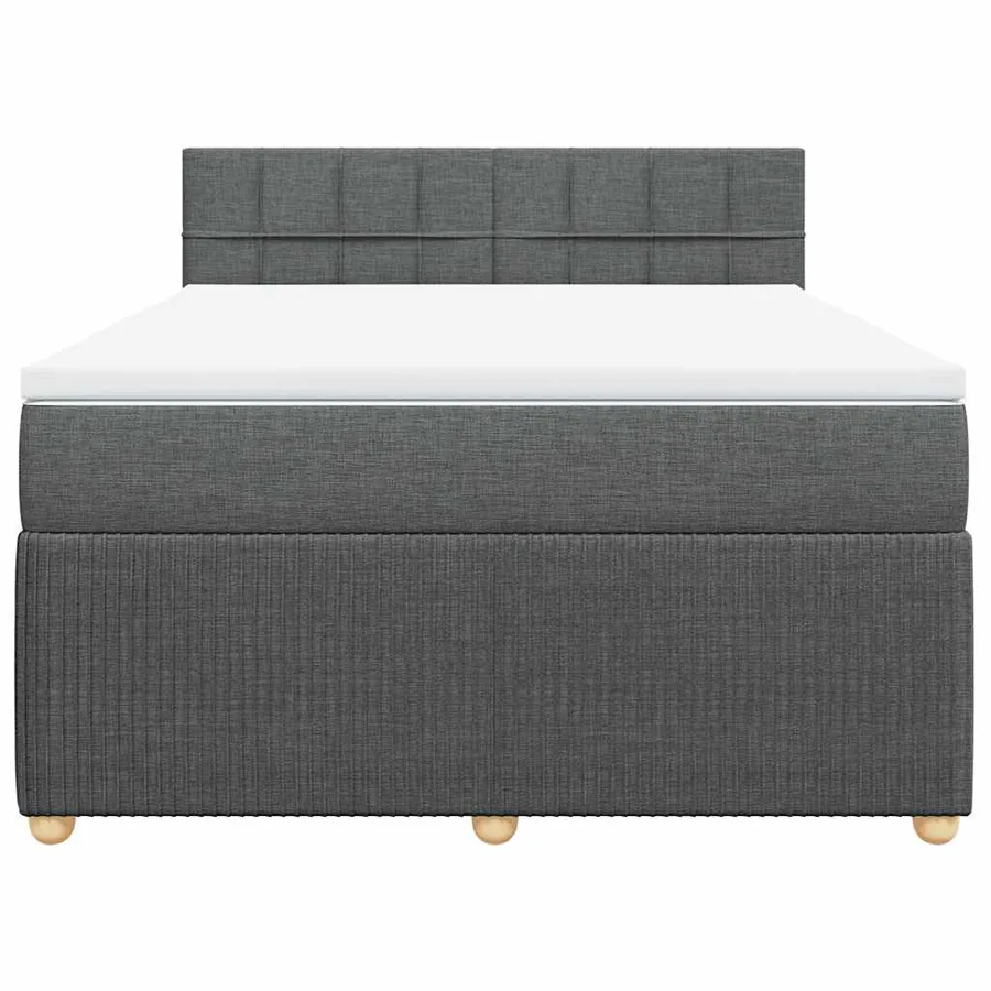 Sommier à lattes de lit avec matelas Gris foncé 140x200cm Tissu - 4