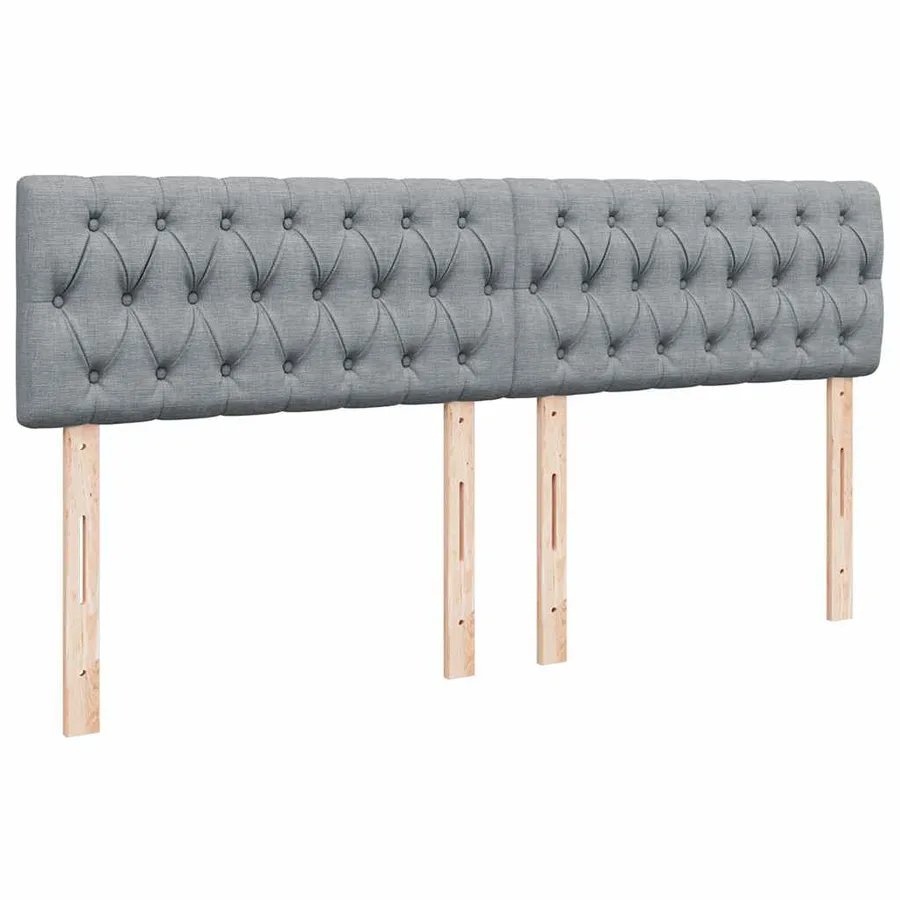 Sommier à lattes de lit avec matelas Gris clair 200x200cm Tissu - 7