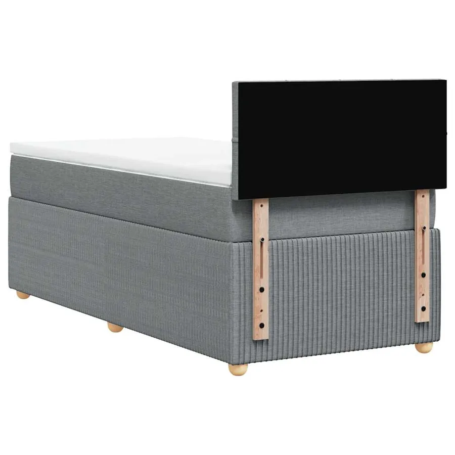 Sommier à lattes de lit avec matelas gris clair 80x200 cm tissu - 6