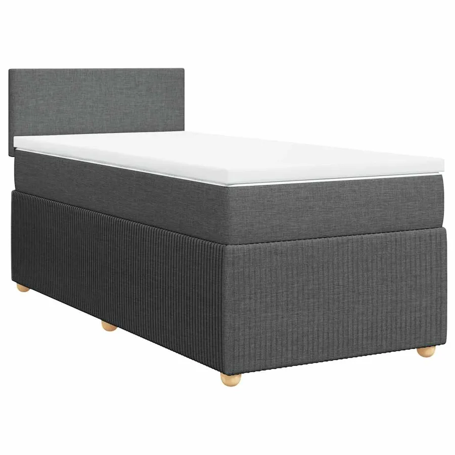 Sommier à lattes de lit avec matelas Gris foncé 80x200 cm Tissu - 3
