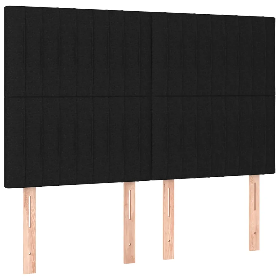 Tête de lit Noir 144x5x118/128 cm Tissu - 2