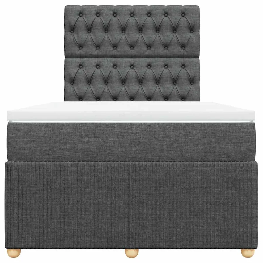 Sommier à lattes de lit avec matelas gris foncé 120x190cm tissu - 4