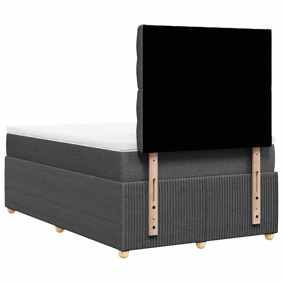 Sommier à lattes de lit avec matelas gris foncé 120x190cm tissu - 6