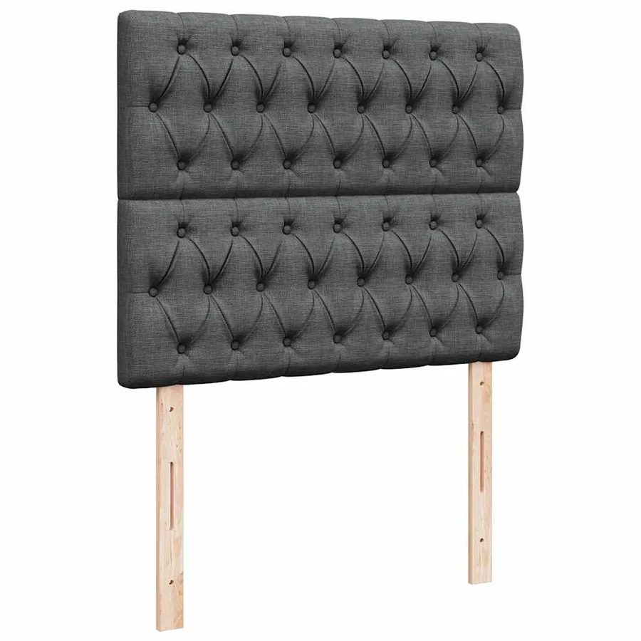 Sommier à lattes de lit avec matelas gris foncé 120x190cm tissu - 7