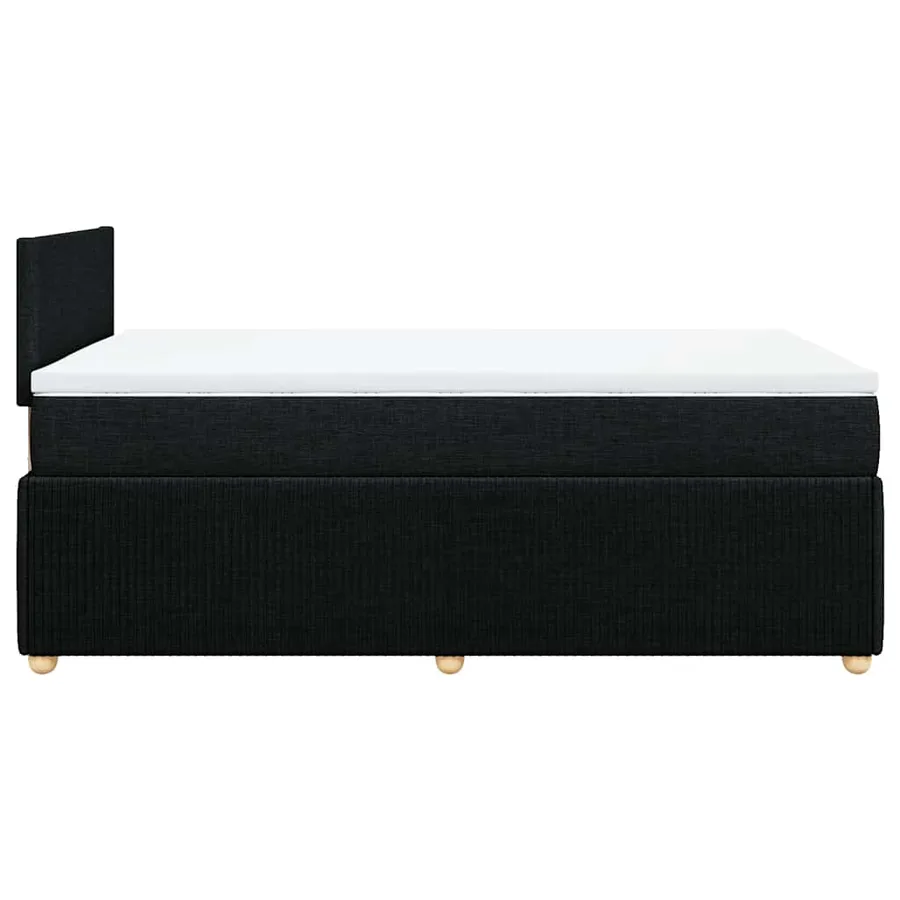 Sommier à lattes de lit avec matelas noir 120x190 cm tissu - 7