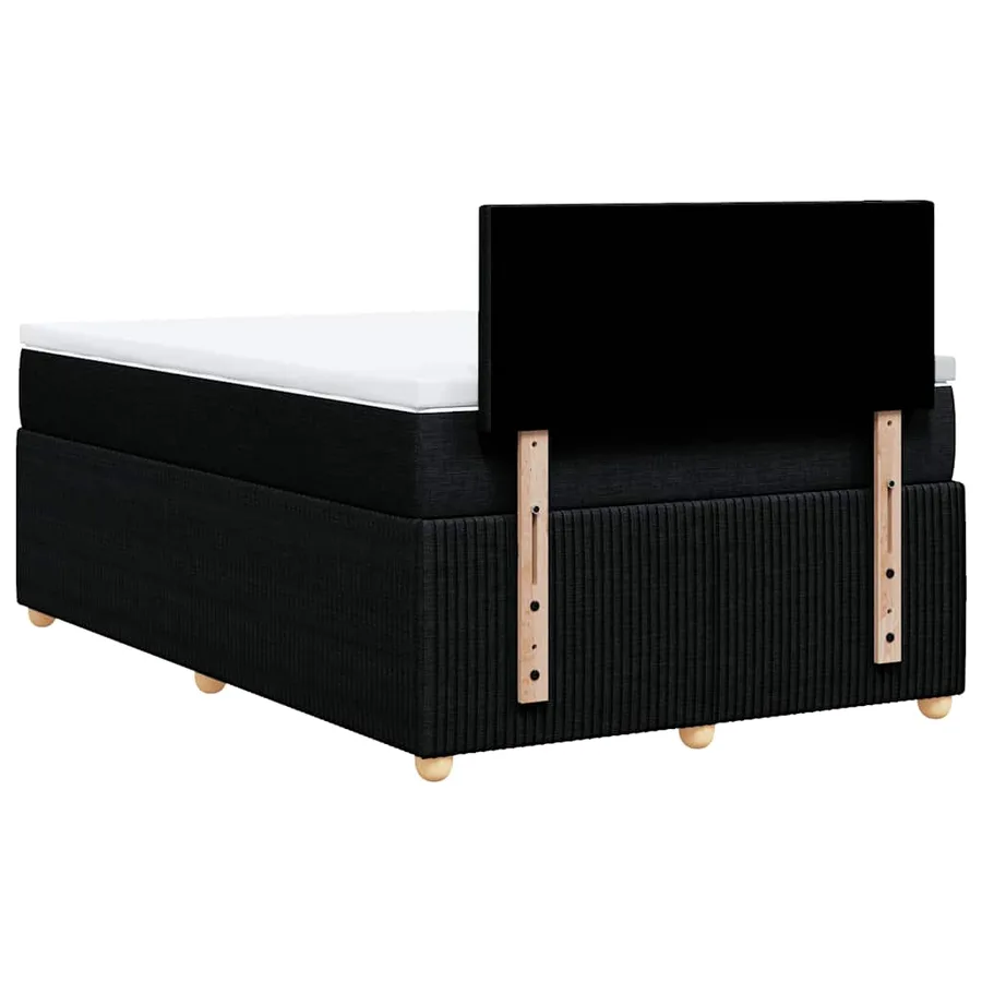 Sommier à lattes de lit avec matelas noir 120x190 cm tissu - 8