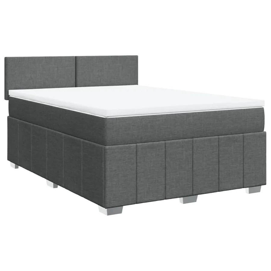 Sommier à lattes de lit avec matelas Gris foncé 160x200cm Tissu - 3