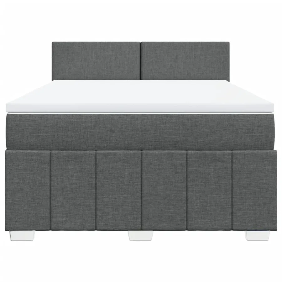 Sommier à lattes de lit avec matelas Gris foncé 160x200cm Tissu - 6