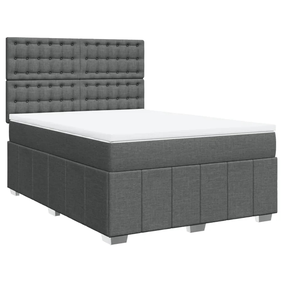 Sommier à lattes de lit avec matelas Gris foncé 160x200cm Tissu - 3