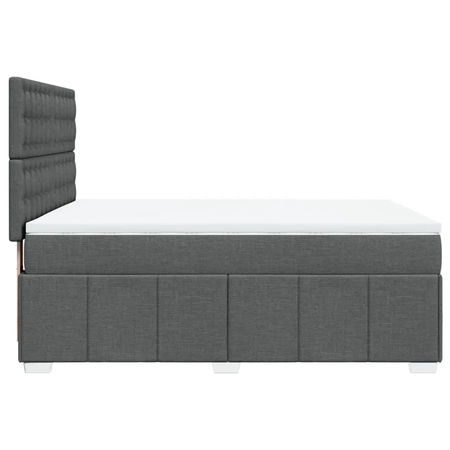 Sommier à lattes de lit avec matelas Gris foncé 160x200cm Tissu - 7
