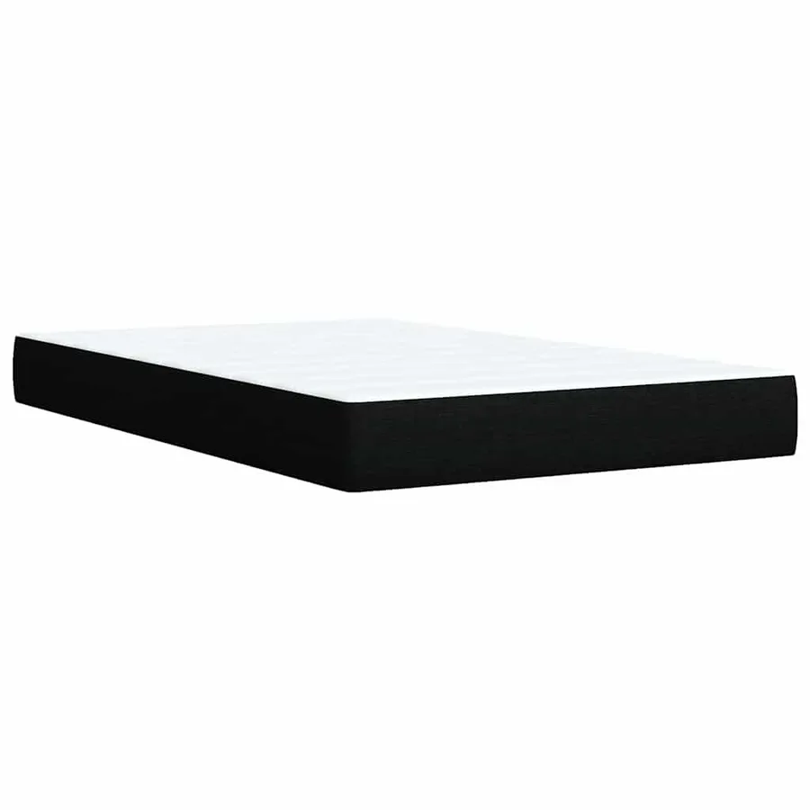 Sommier à lattes de lit avec matelas noir 120x190 cm tissu - 10