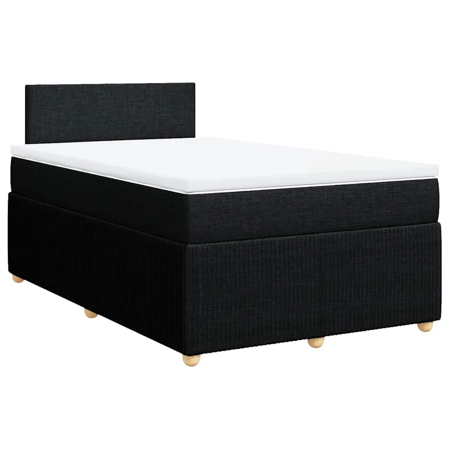 Sommier à lattes de lit avec matelas noir 120x190 cm tissu - 2