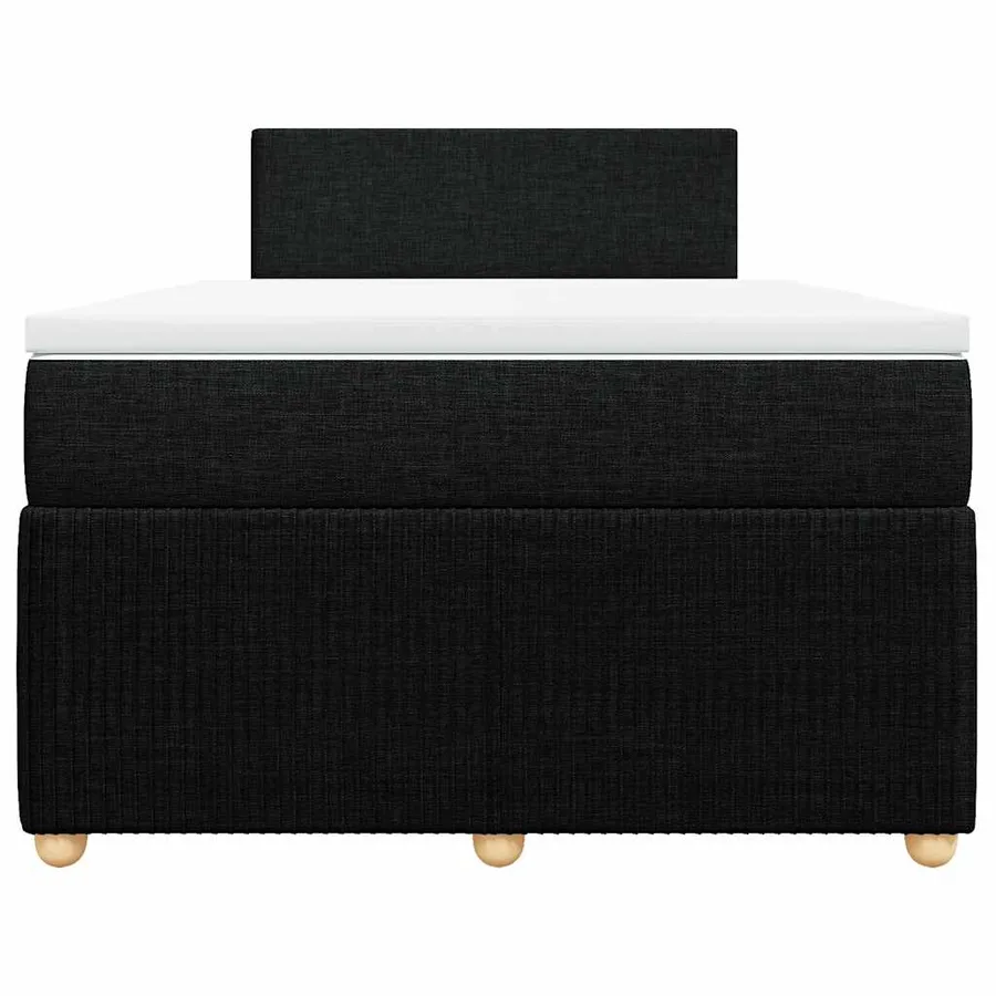 Sommier à lattes de lit avec matelas noir 120x190 cm tissu - 4