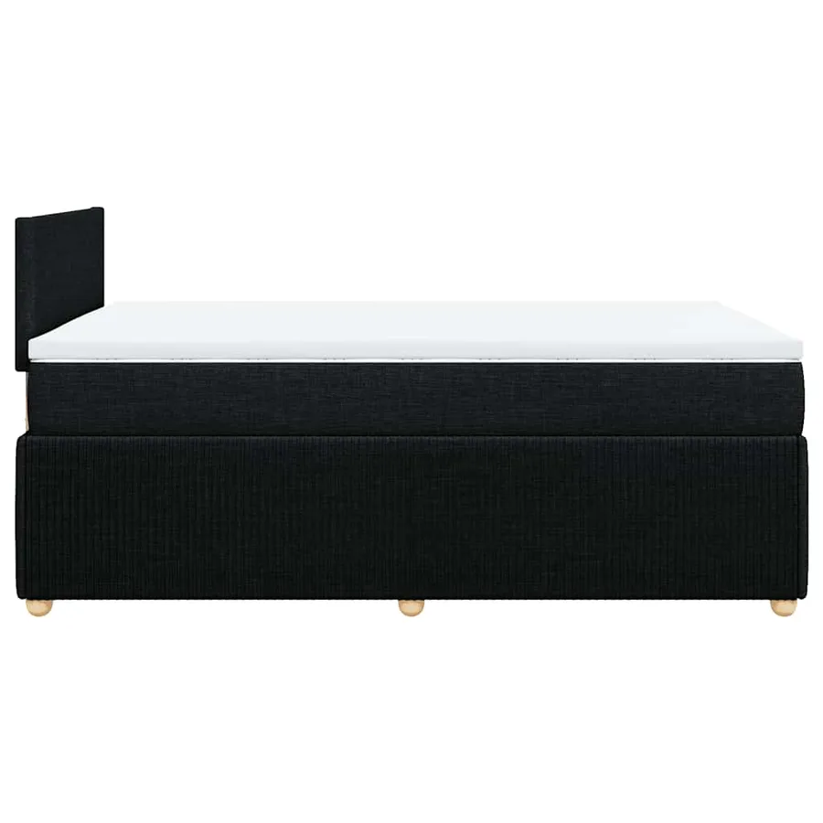 Sommier à lattes de lit avec matelas noir 120x190 cm tissu - 5