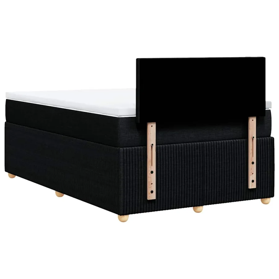 Sommier à lattes de lit avec matelas noir 120x190 cm tissu - 6
