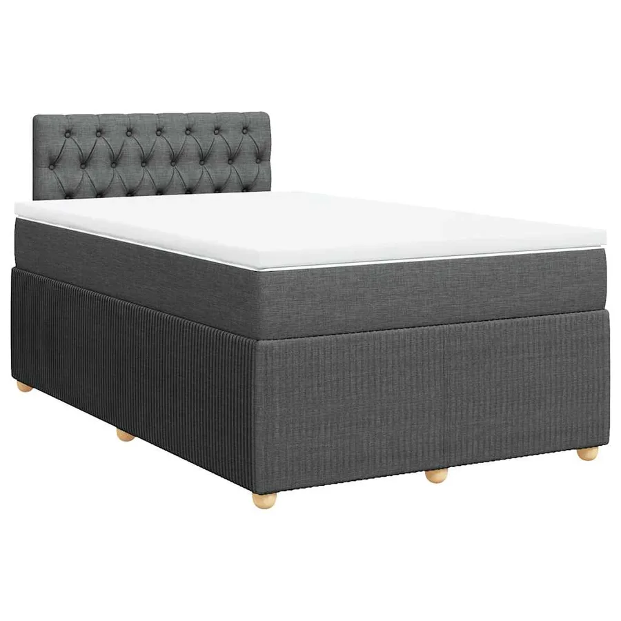 Sommier à lattes de lit avec matelas gris foncé 120x190cm tissu - 3