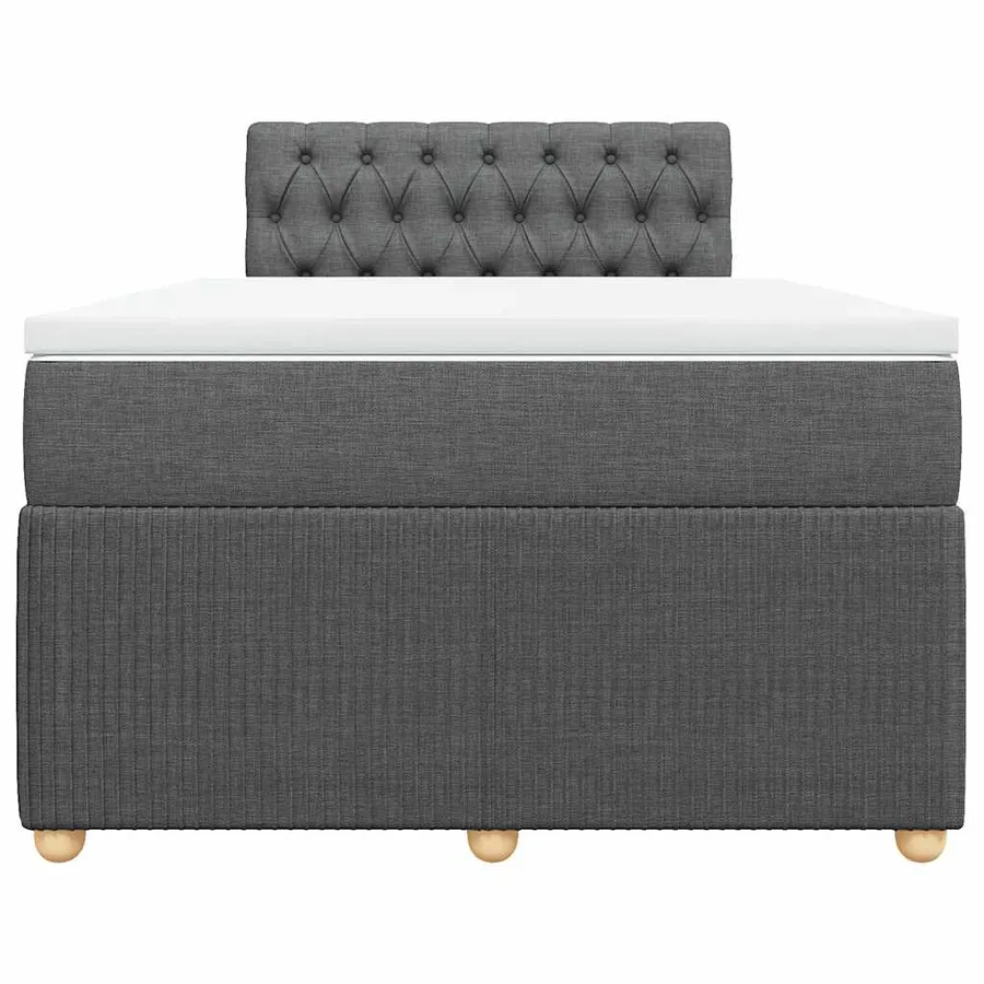 Sommier à lattes de lit avec matelas gris foncé 120x190cm tissu - 6