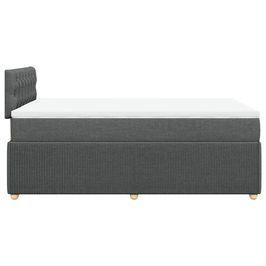 Sommier à lattes de lit avec matelas gris foncé 120x190cm tissu - 7