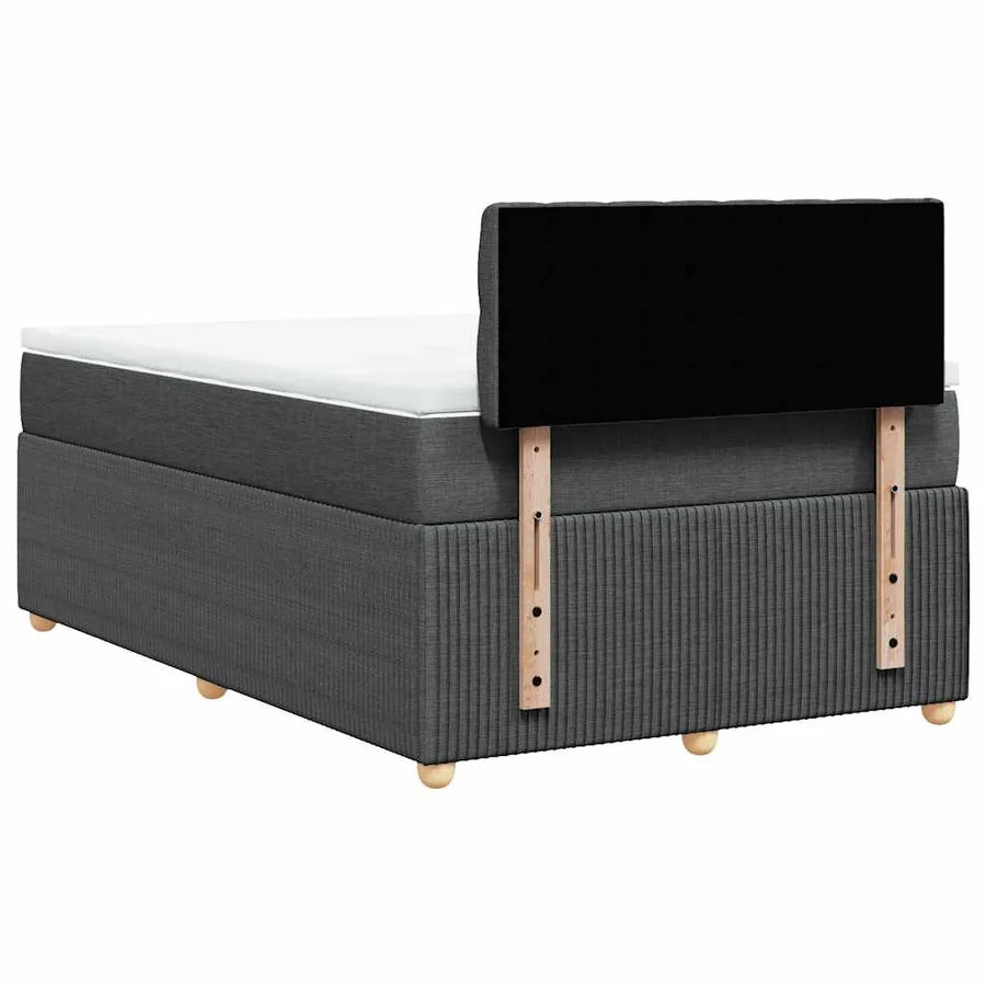 Sommier à lattes de lit avec matelas gris foncé 120x190cm tissu - 8