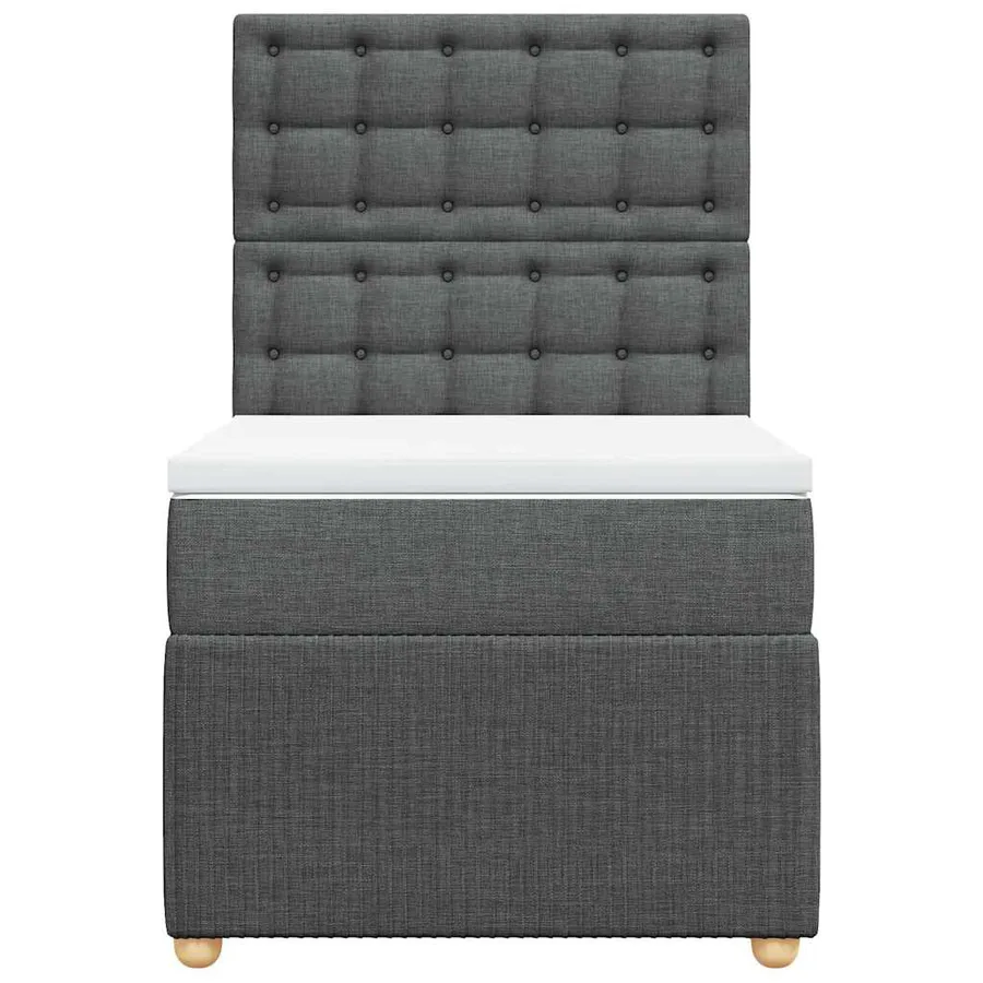 Sommier à lattes de lit avec matelas Gris foncé 100x200cm Tissu - 6