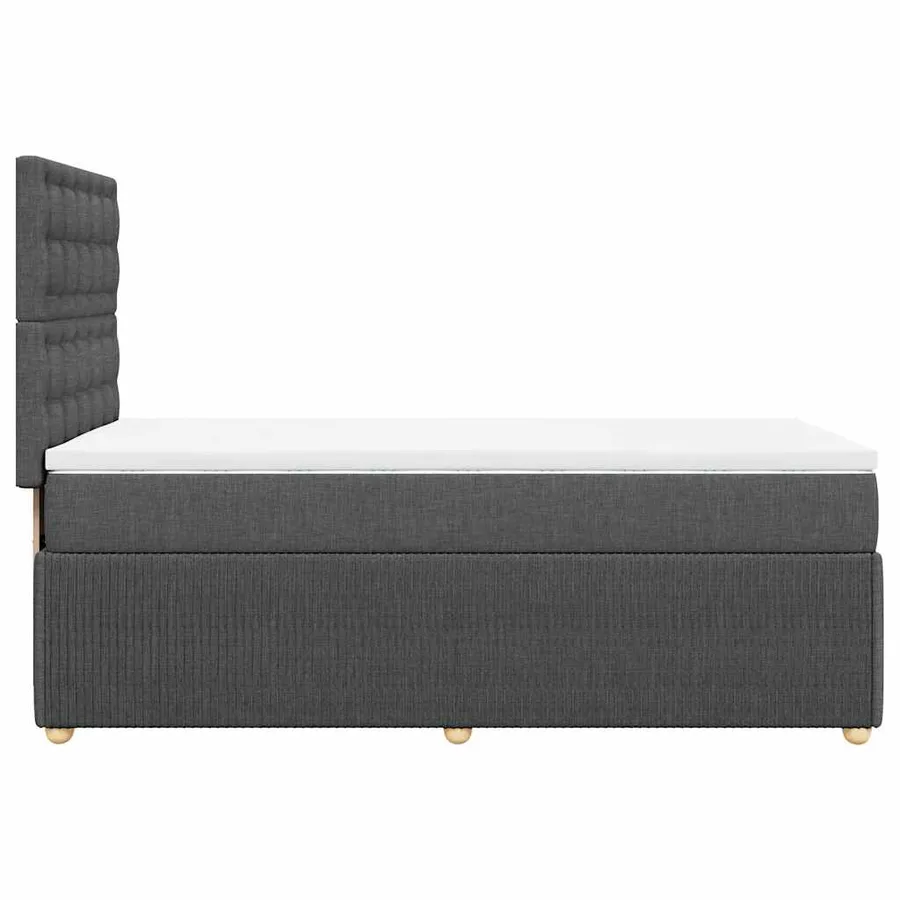 Sommier à lattes de lit avec matelas Gris foncé 100x200cm Tissu - 7