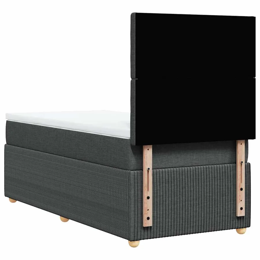 Sommier à lattes de lit avec matelas Gris foncé 100x200cm Tissu - 8