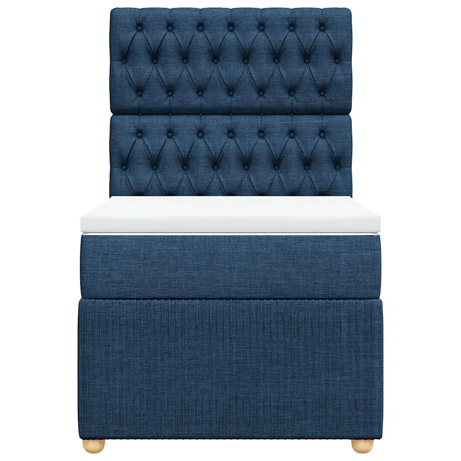 Sommier à lattes de lit avec matelas Bleu 100x200 cm Tissu - 6