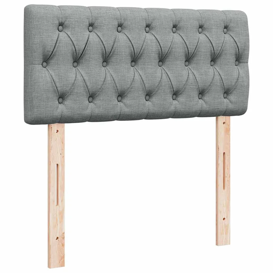 Sommier à lattes de lit avec matelas Gris clair 90x200 cm Tissu - 12