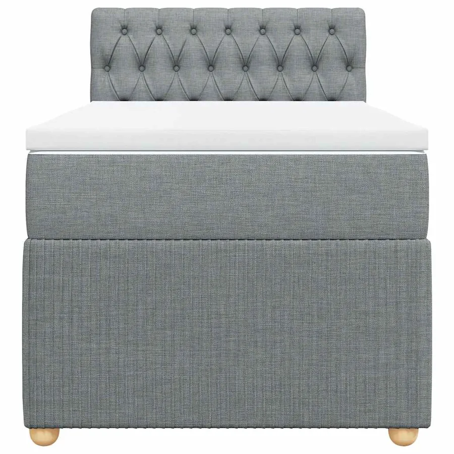 Sommier à lattes de lit avec matelas Gris clair 90x200 cm Tissu - 6