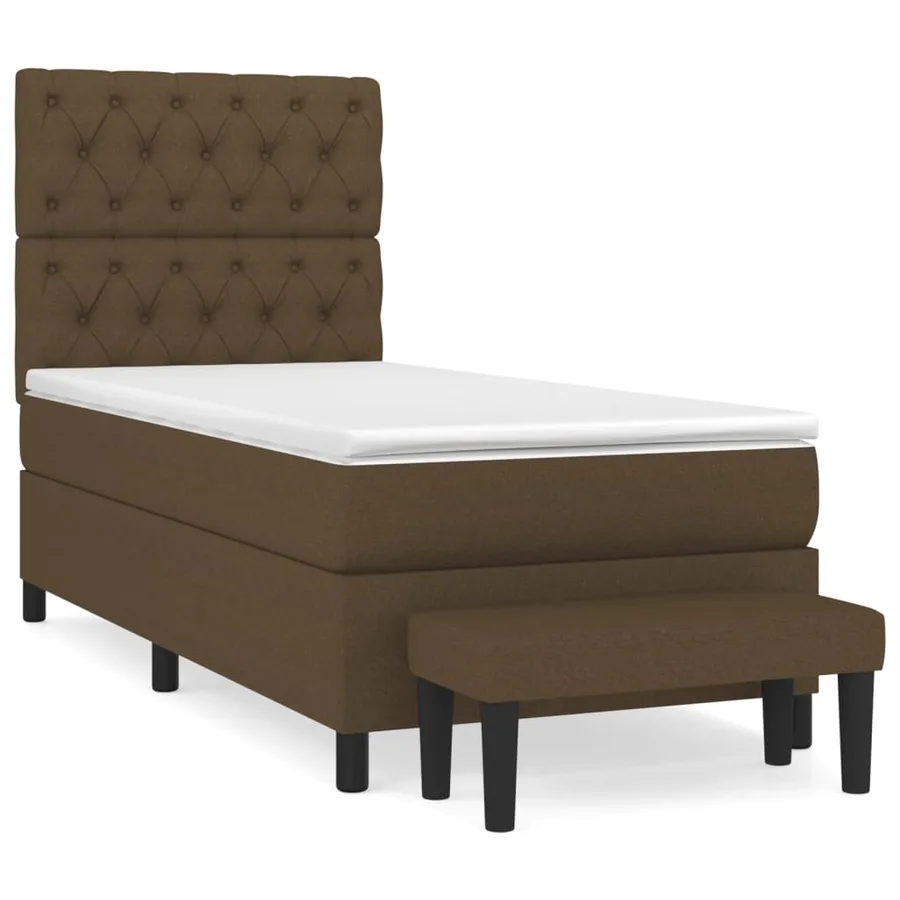 Sommier à lattes de lit avec matelas Marron foncé 80x200 cm - 2
