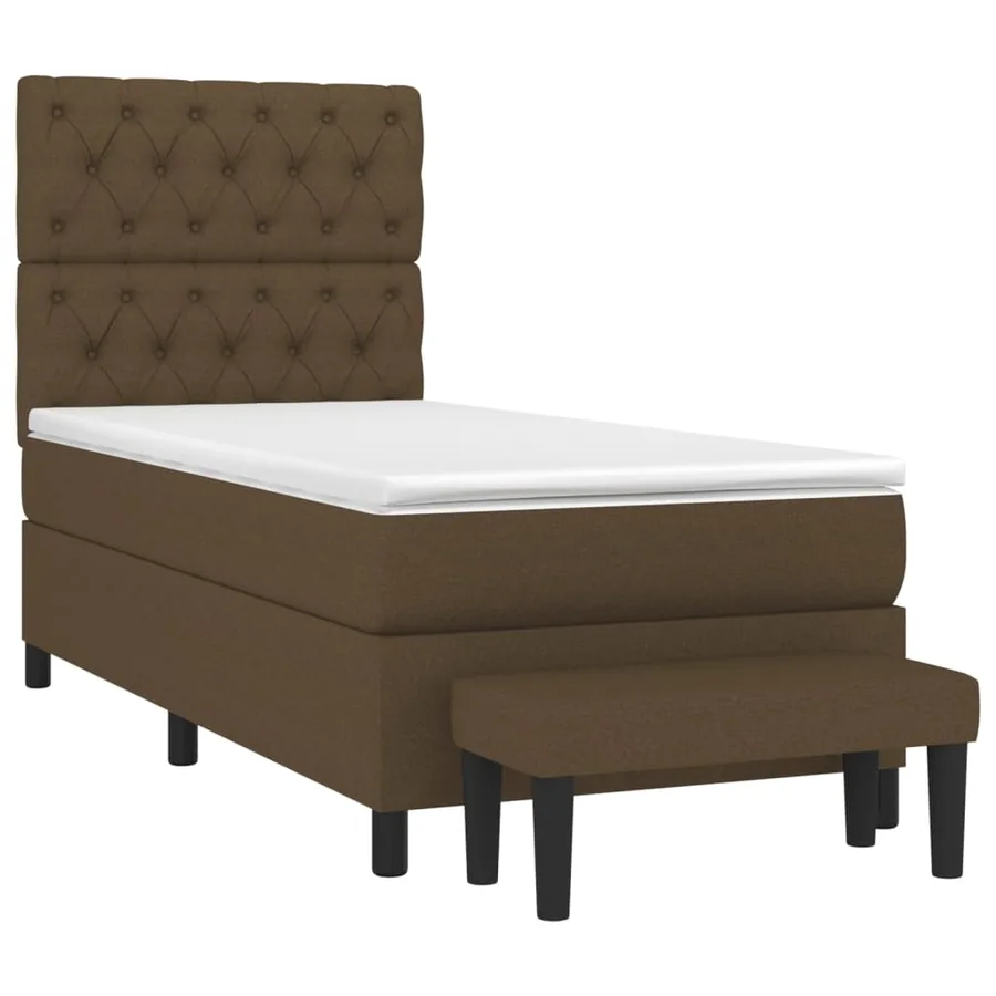 Sommier à lattes de lit avec matelas Marron foncé 80x200 cm - 3
