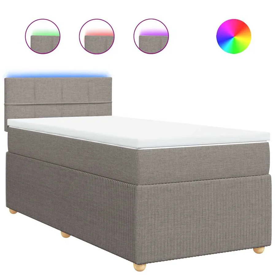Sommier à lattes de lit avec matelas Taupe 100x200 cm Tissu - 2