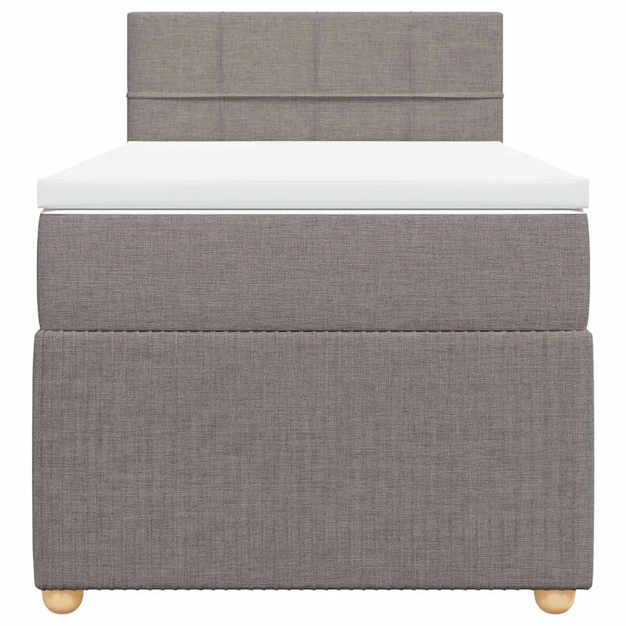 Sommier à lattes de lit avec matelas Taupe 100x200 cm Tissu - 6