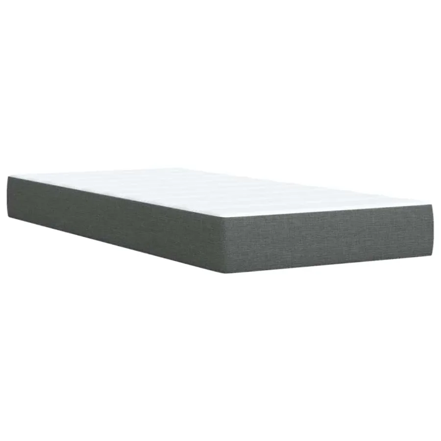 Sommier à lattes de lit avec matelas Gris foncé 90x200 cm Tissu - 10
