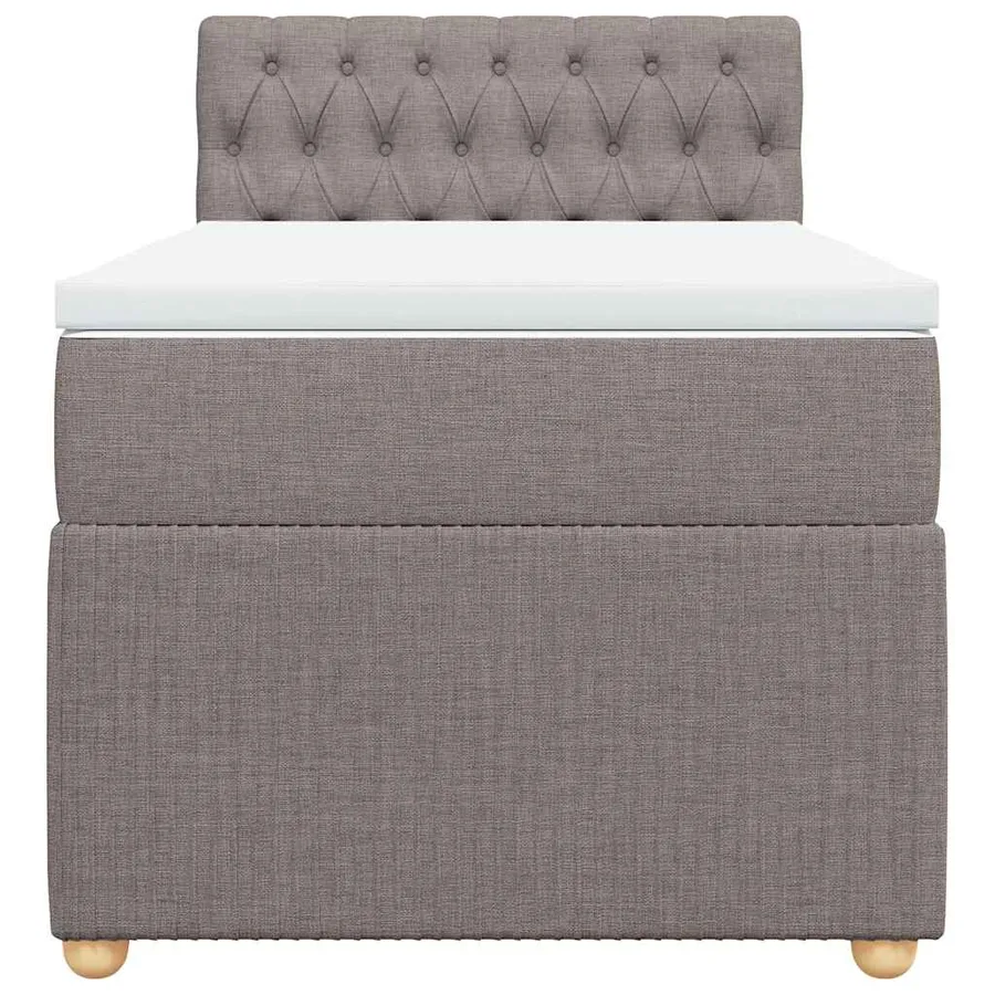 Sommier à lattes de lit avec matelas Taupe 100x200 cm Tissu - 4