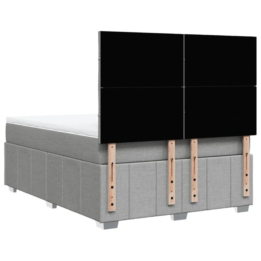 Sommier à lattes de lit avec matelas Gris clair 160x200cm Tissu - 6