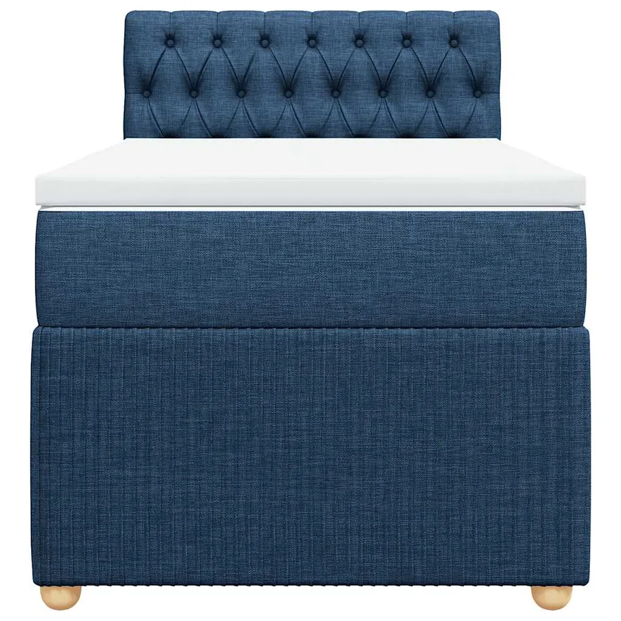 Sommier à lattes de lit avec matelas Bleu 90x200 cm Tissu - 4