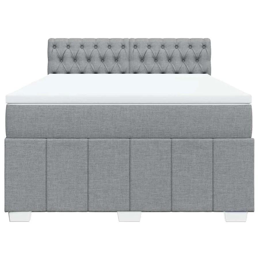 Sommier à lattes de lit avec matelas Gris clair 160x200cm Tissu - 4