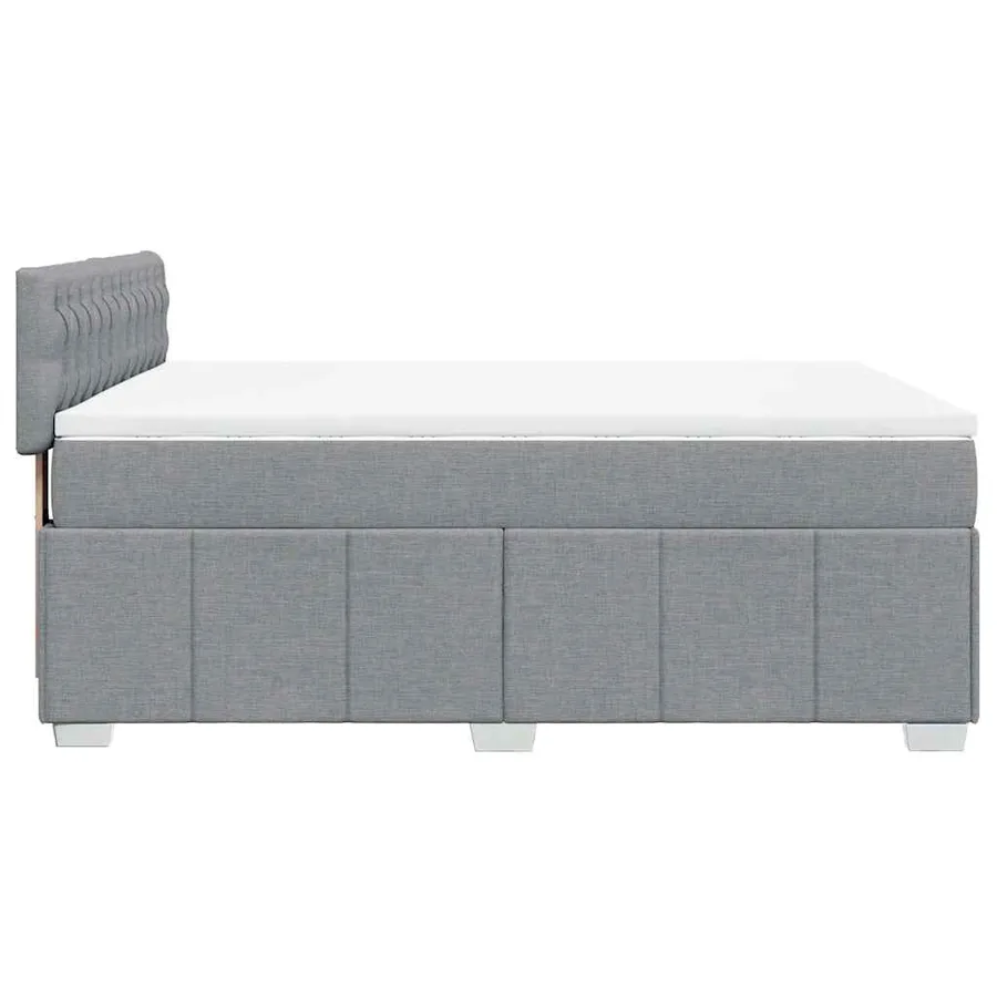 Sommier à lattes de lit avec matelas Gris clair 160x200cm Tissu - 5
