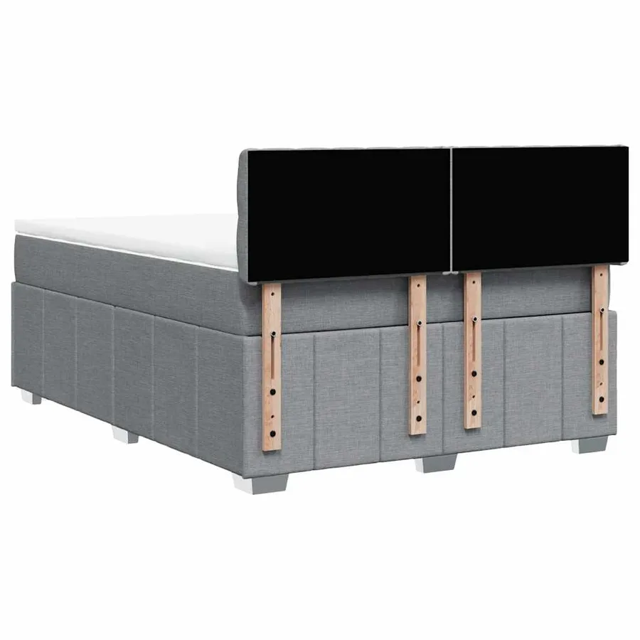 Sommier à lattes de lit avec matelas Gris clair 160x200cm Tissu - 6