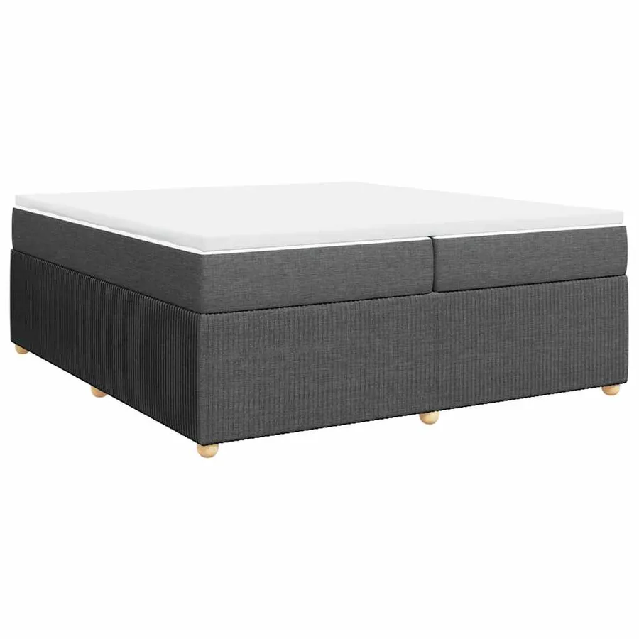 Sommier à lattes de lit avec matelas Gris foncé 200x200cm Tissu - 2