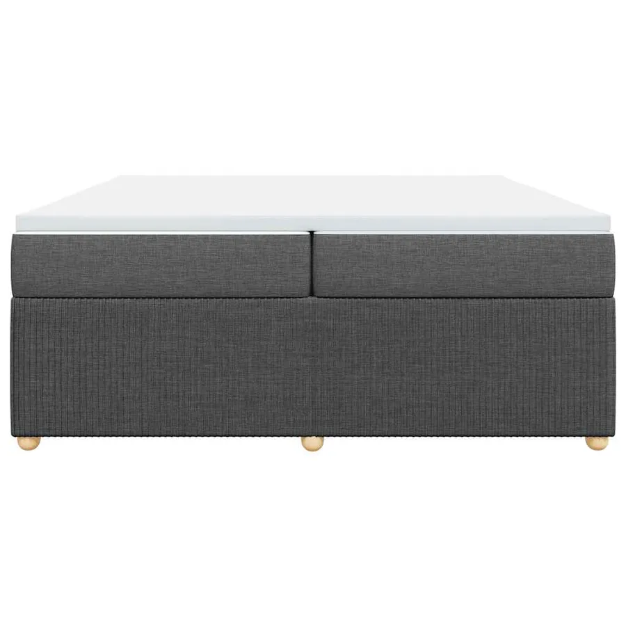 Sommier à lattes de lit avec matelas Gris foncé 200x200cm Tissu - 4