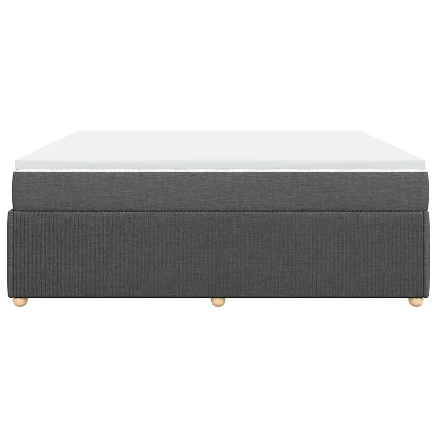 Sommier à lattes de lit avec matelas Gris foncé 200x200cm Tissu - 5