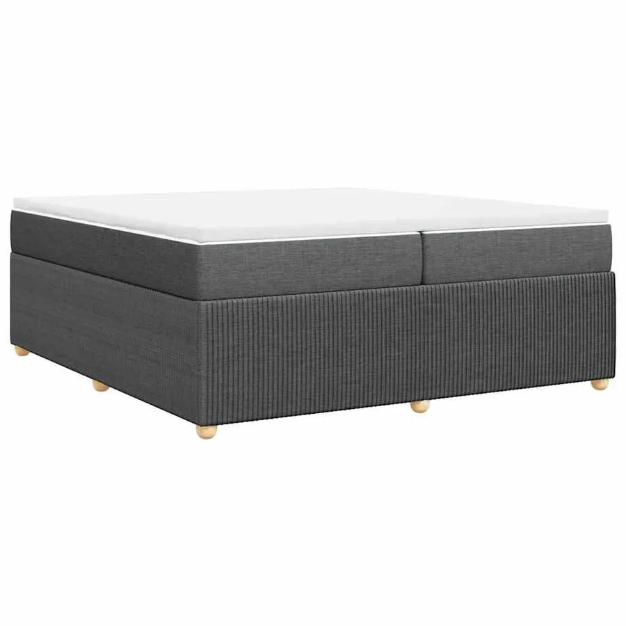 Sommier à lattes de lit avec matelas Gris foncé 200x200cm Tissu - 6